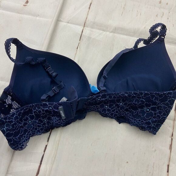 Aerie Navy Blue Floral Lace Bra Womens 34C - Picture 2 of 5